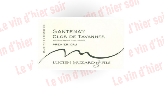 Santenay Clos de Tavannes rouge 2013, Domaine Lucien Muzard et fils