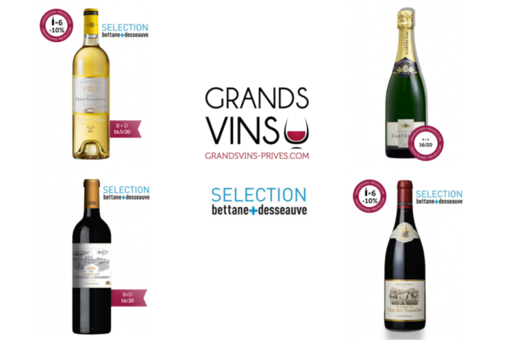 Quatre vins chez Grands Vins Privés