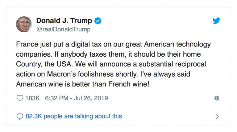 Nouvelle taxe US sur le vin, nos exportations impactées